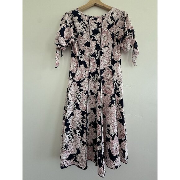 Ladies Sami & Jo short sleeve floral midi Size size Small pink black s - Picture 5 of 9